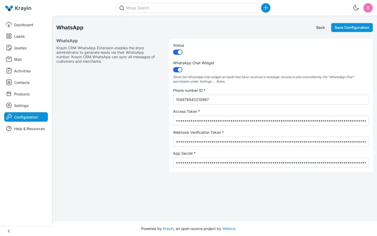 Krayin CRM WhatsApp