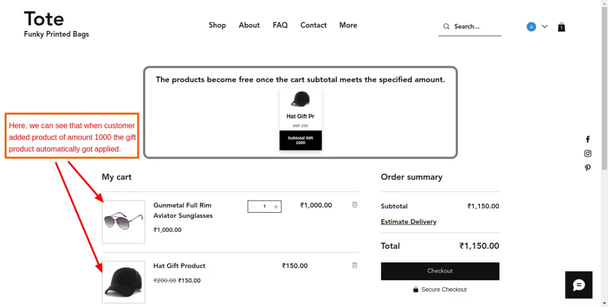 cart view