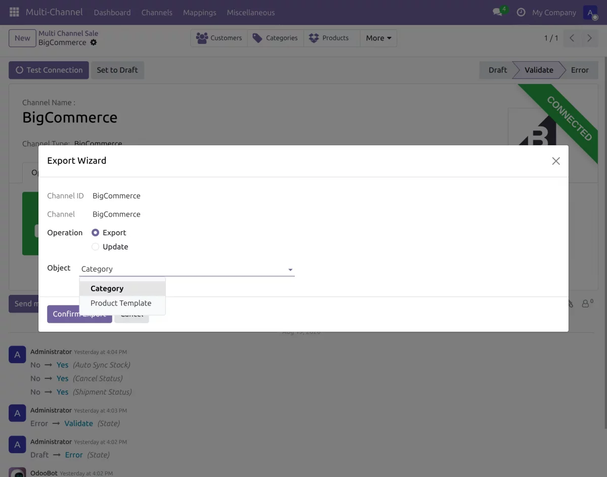 export wizard
