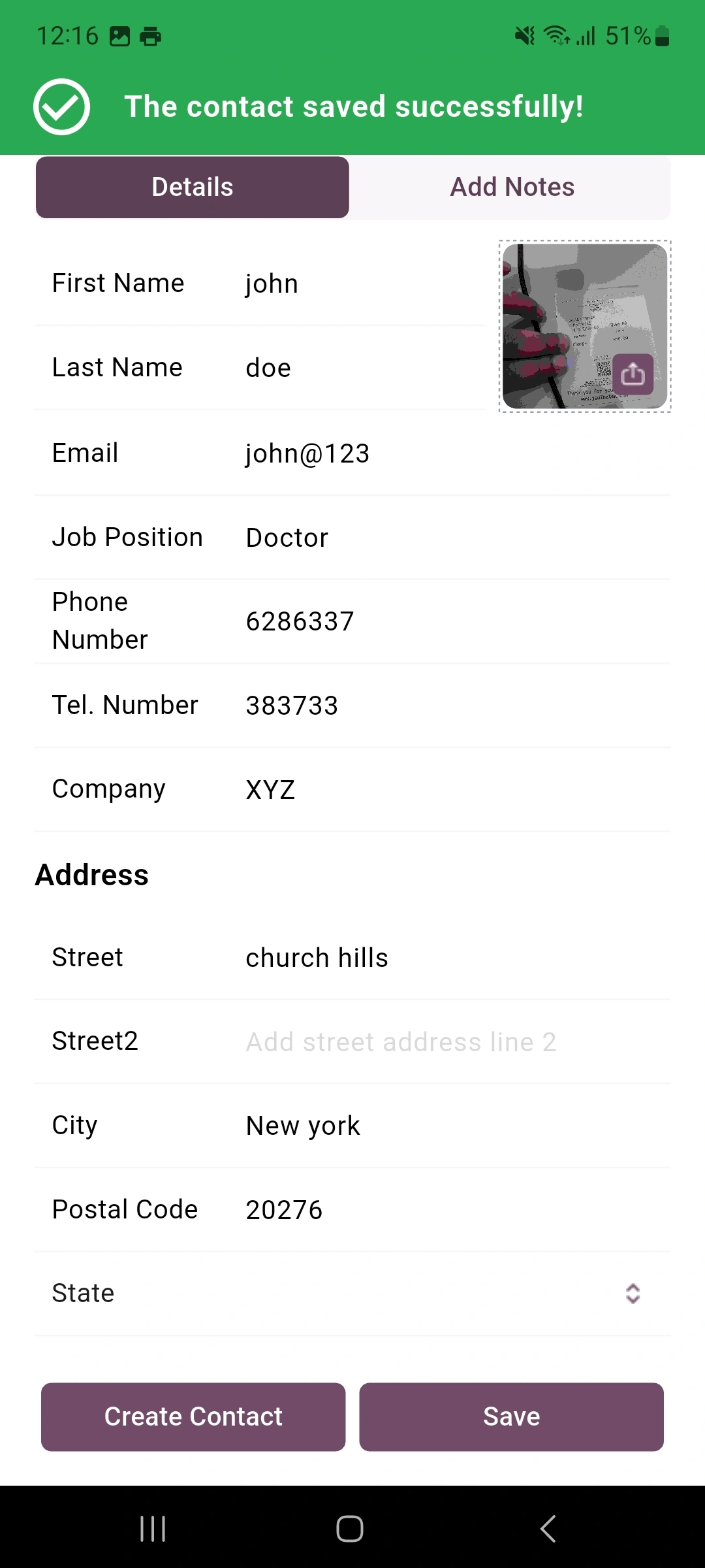 Manage Saved Contact Records