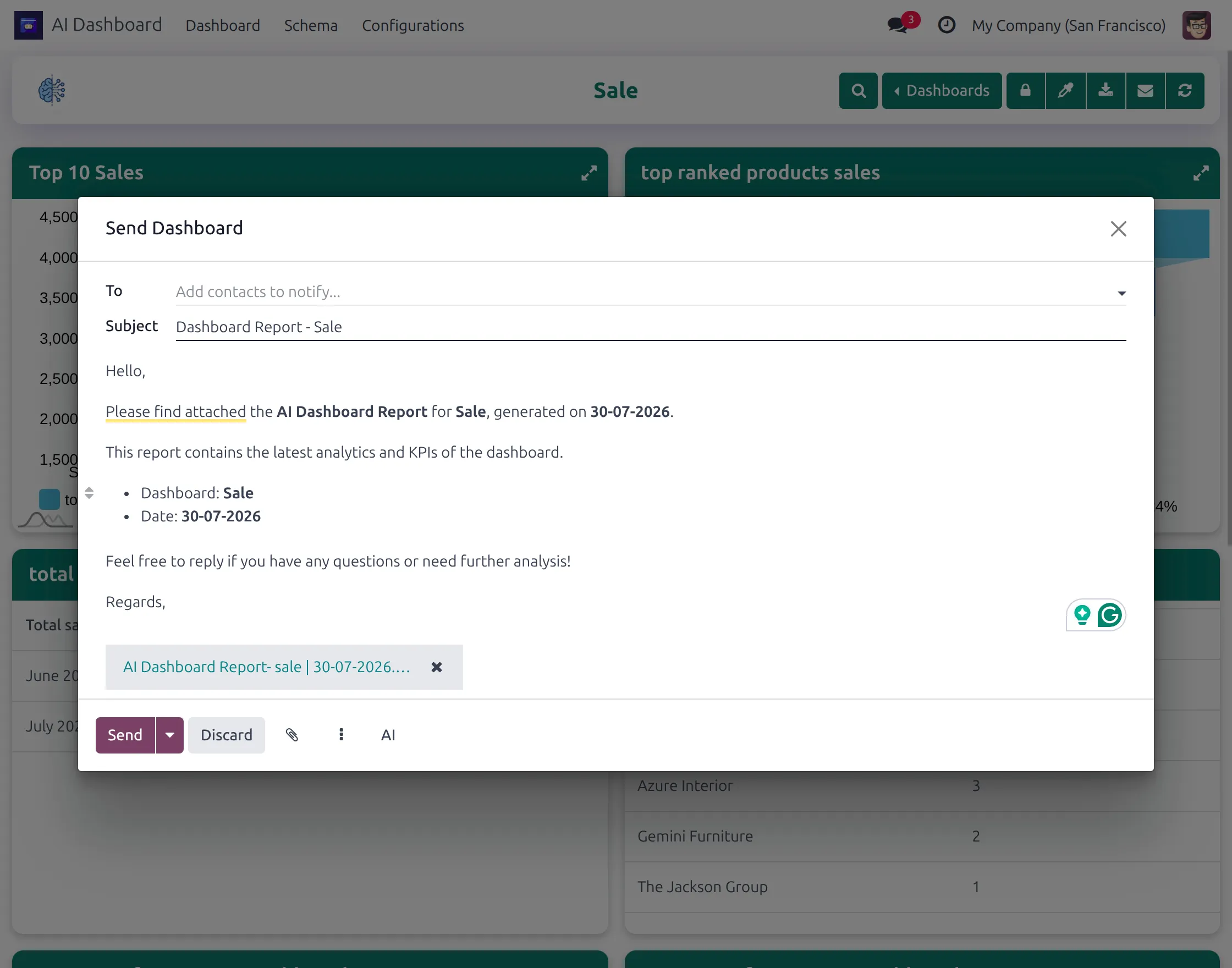 share ai dashboard via email
