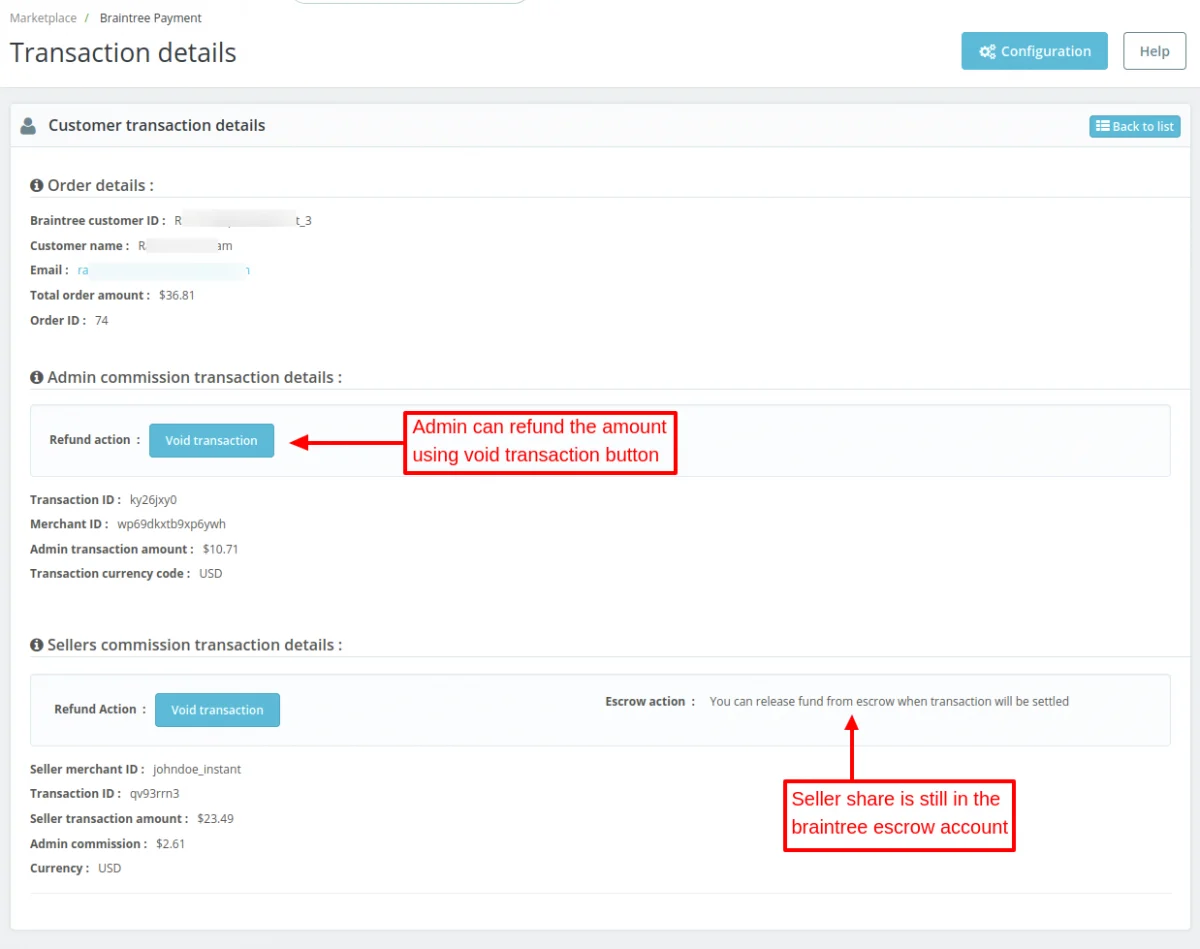 click here to void transaction