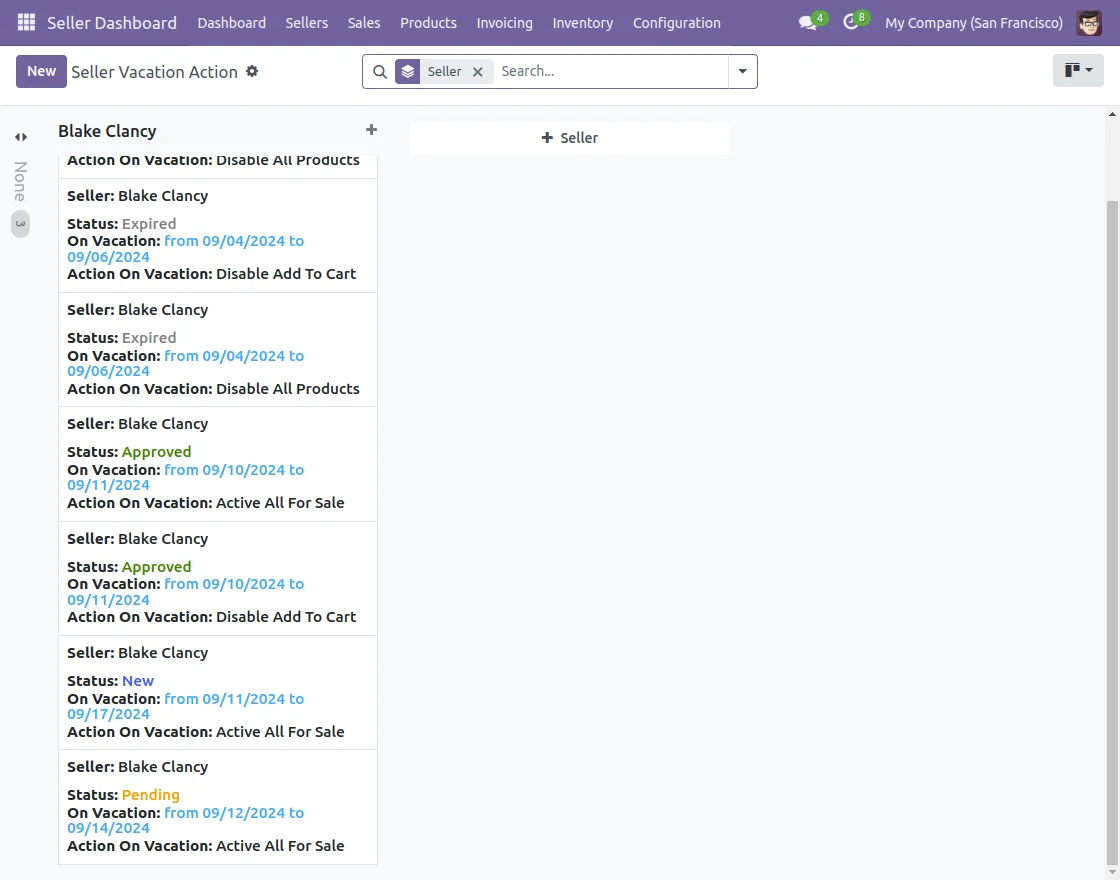 seller vacation request.