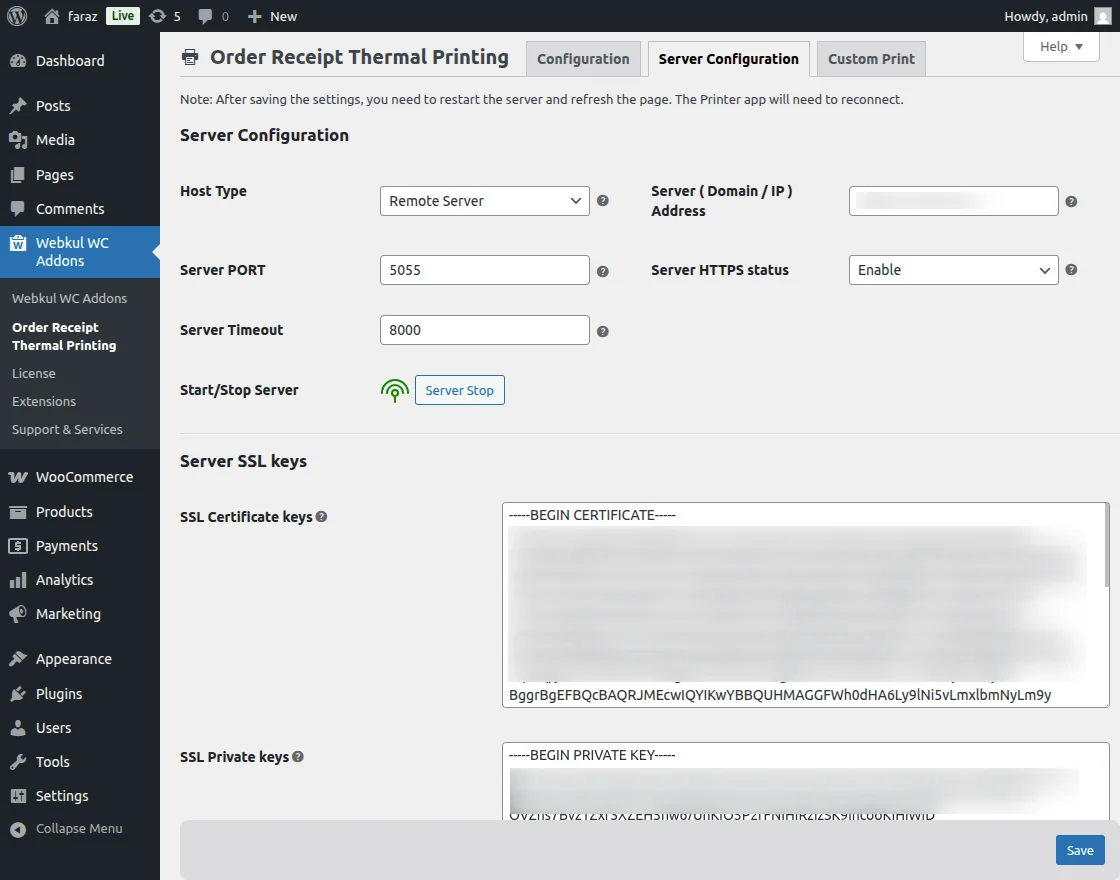 remote server configuration
