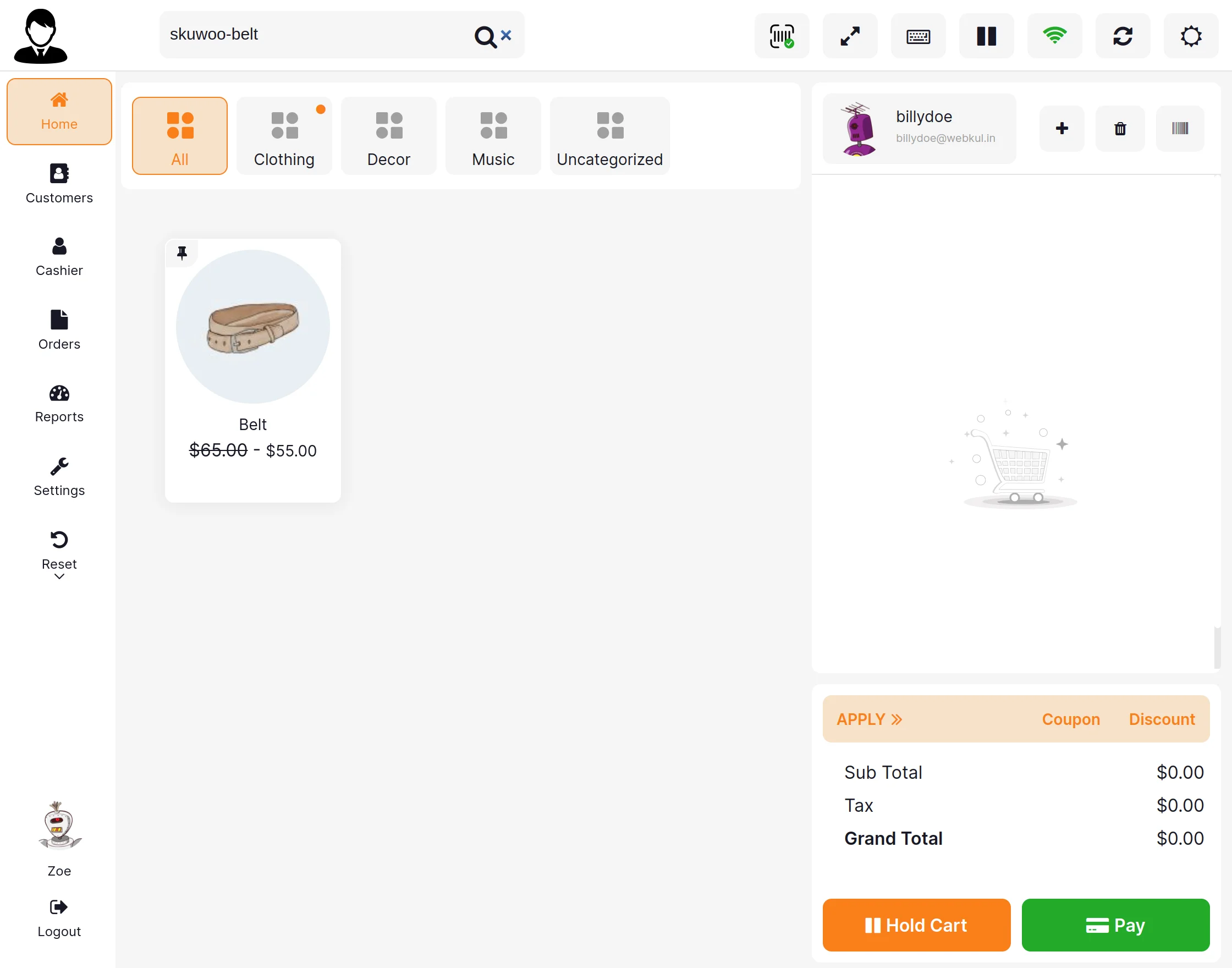 product searched in pos