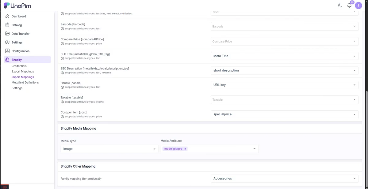 image for import mapping