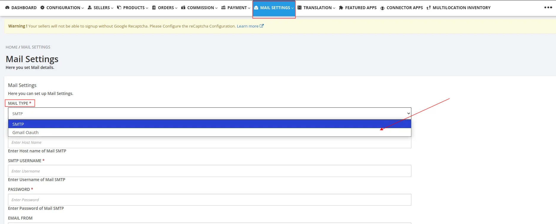 Multivendor Marketplace For shopify:-Google OAuth SMTP configuration -  Webkul Blog