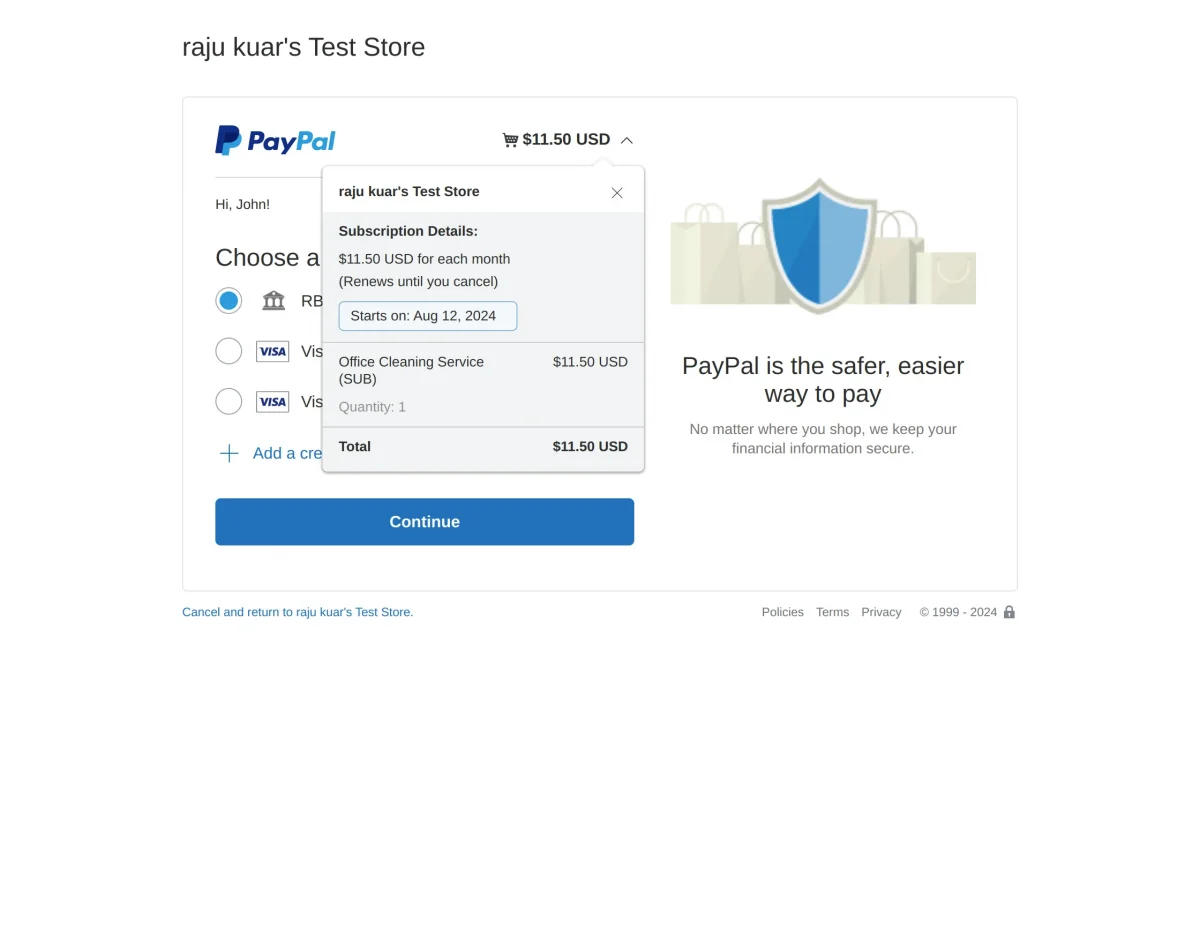  Subscription details