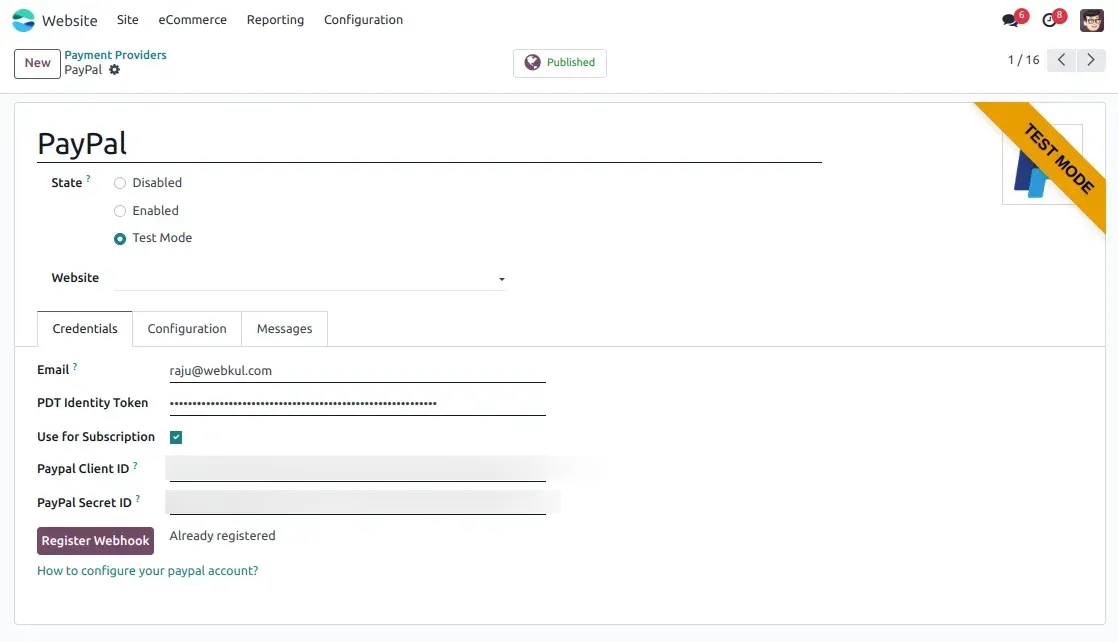 Odoo Configuration