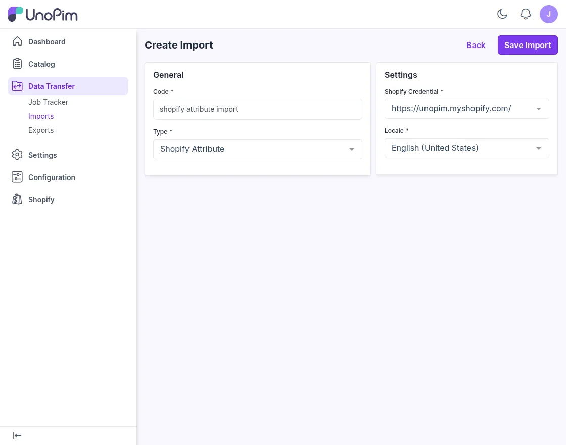 attribute import job