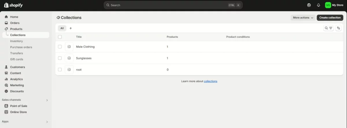 collections exported