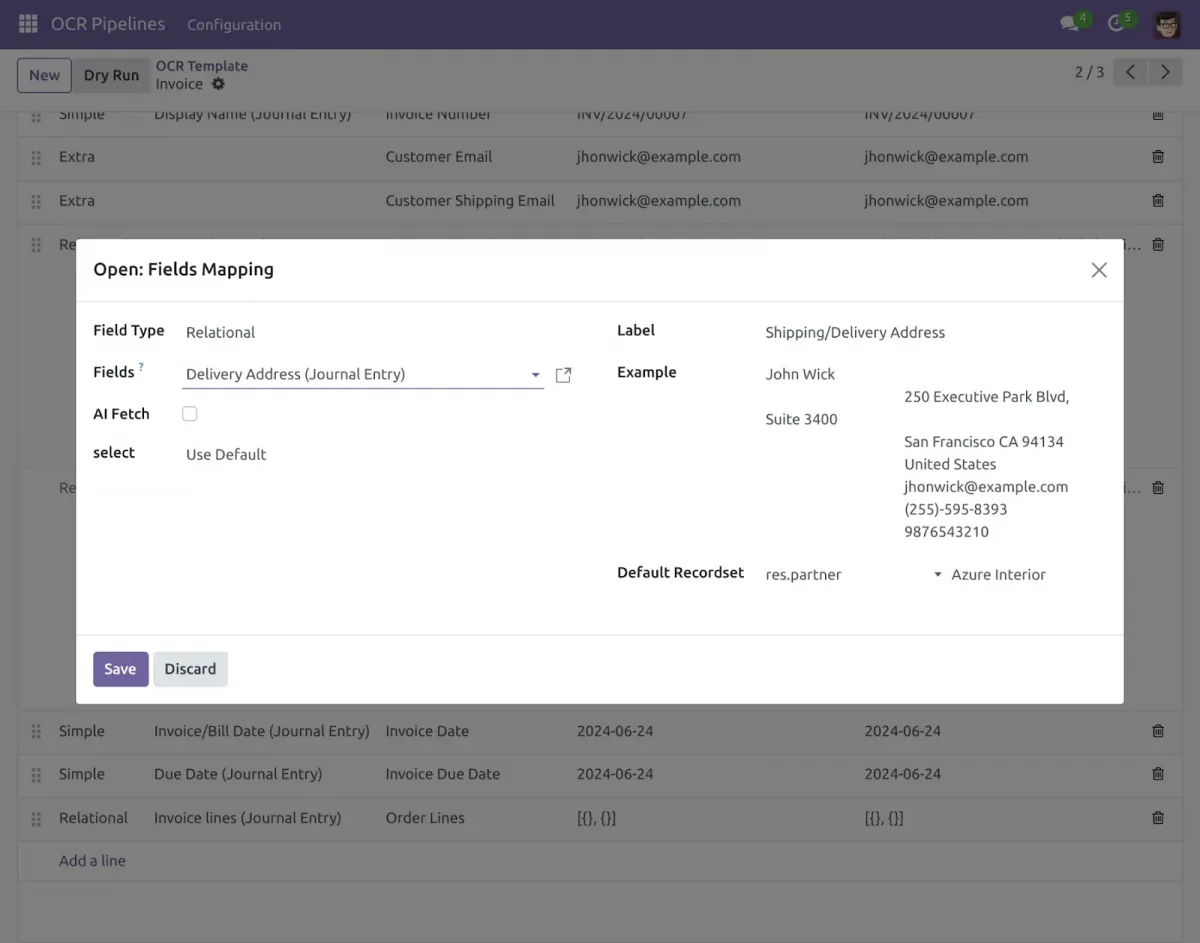 clicking on a field, you can also edit the existing fields.