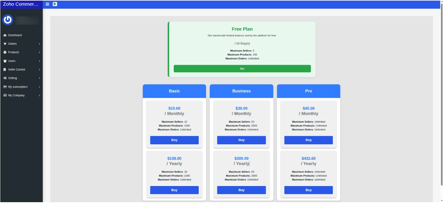 multivendor admin panel