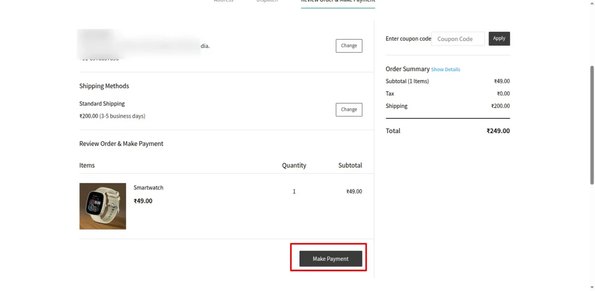 zoho multivendor order payment