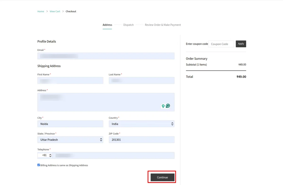 add shipping details