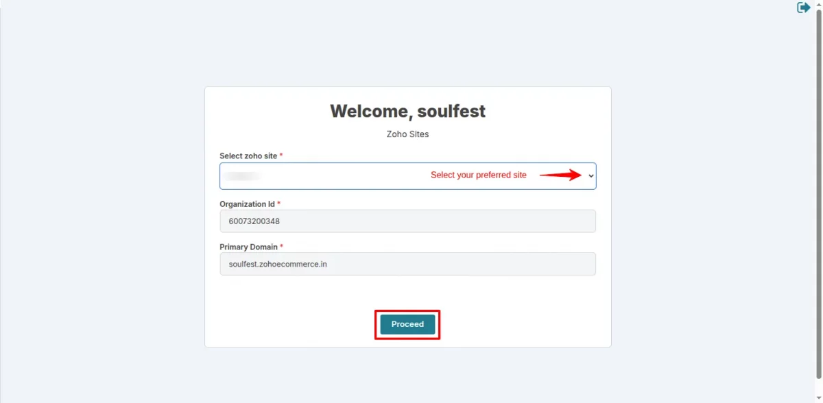 connect zoho site