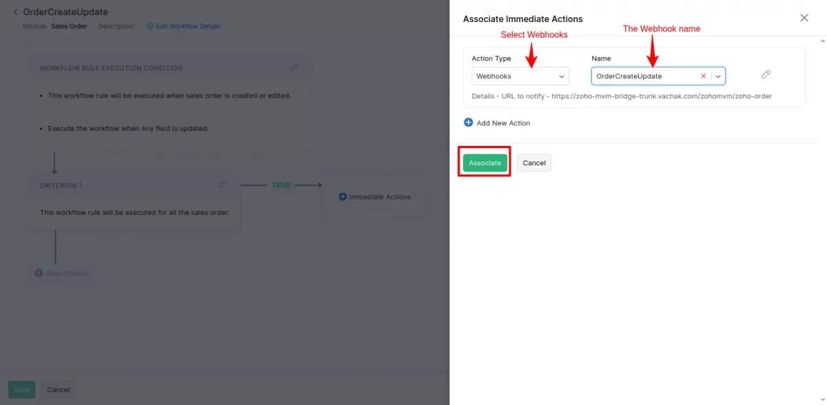 associate immediate action