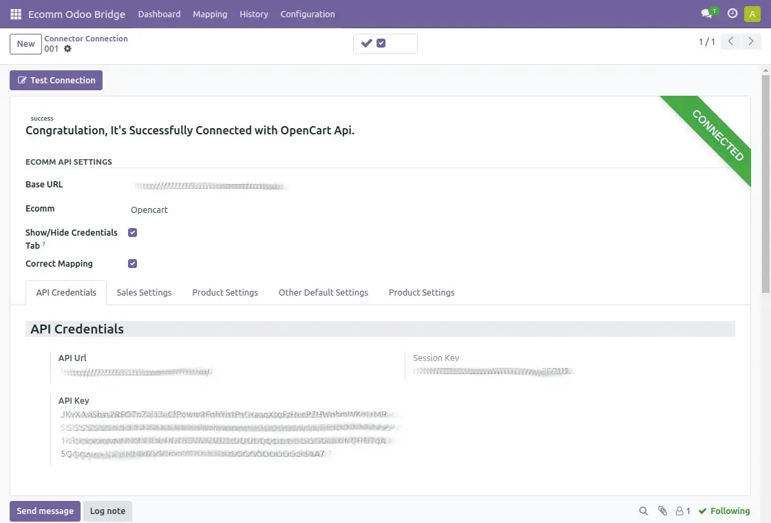 API URL, API Key, and Session Key