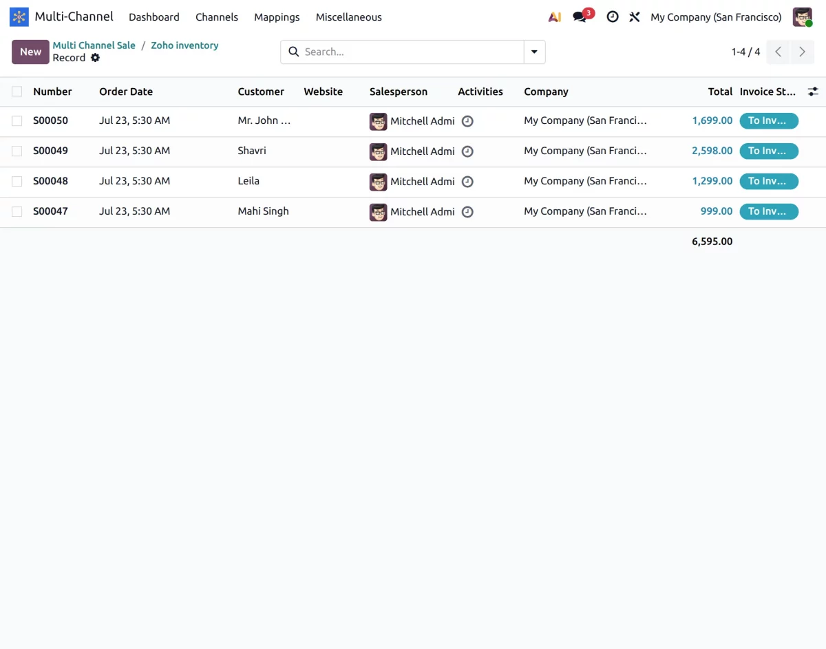 view order records