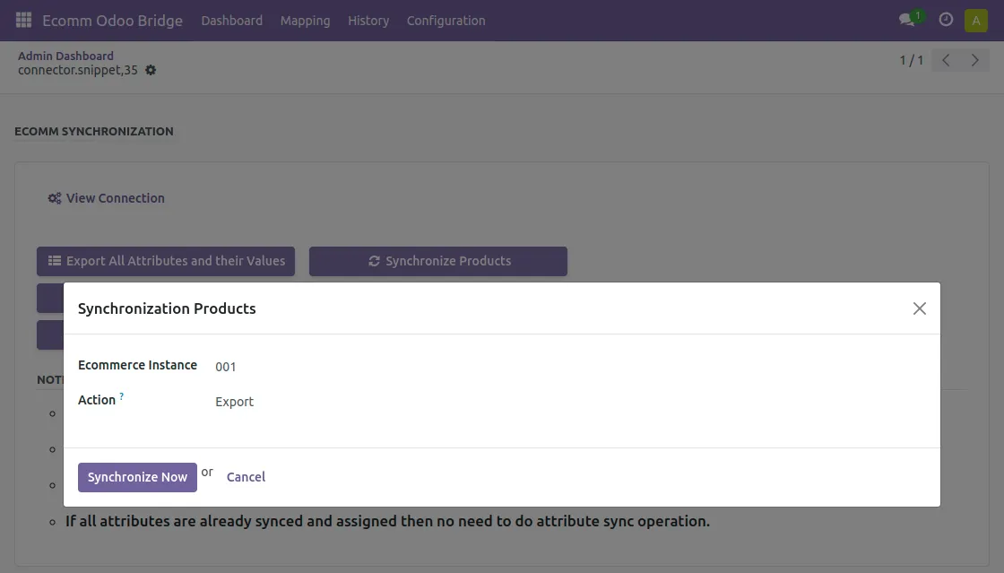 Product synchronization