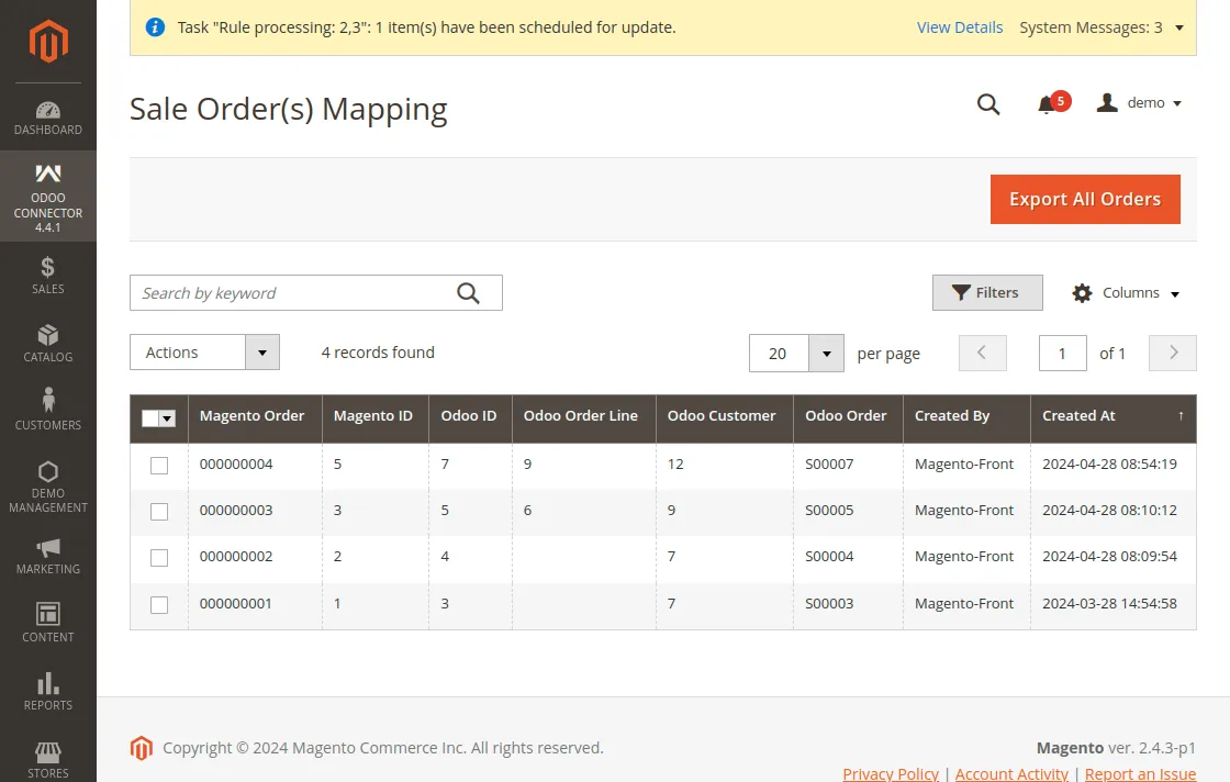 Sale Order Synchronization Order synchronization in Order Synchronization Settings is selected as Yes,