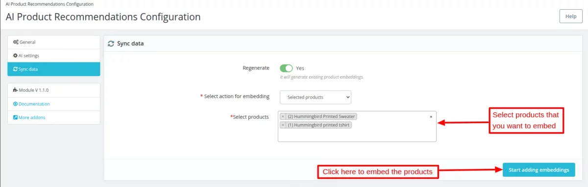 regenerate embeddings