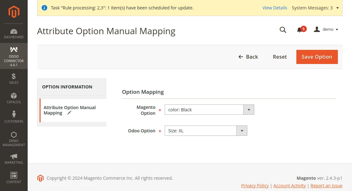 attribute options of a product fattribute options of a product from Magento to Odoo
