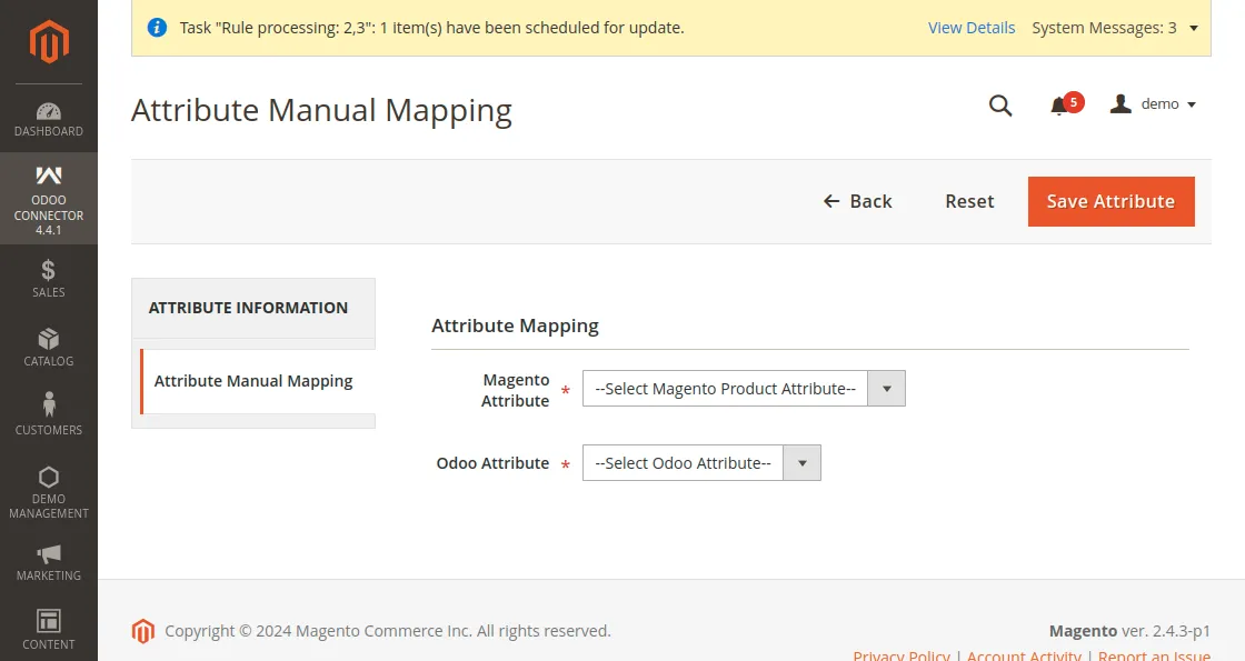 map the attributes of a product can manually map the attributes of a product