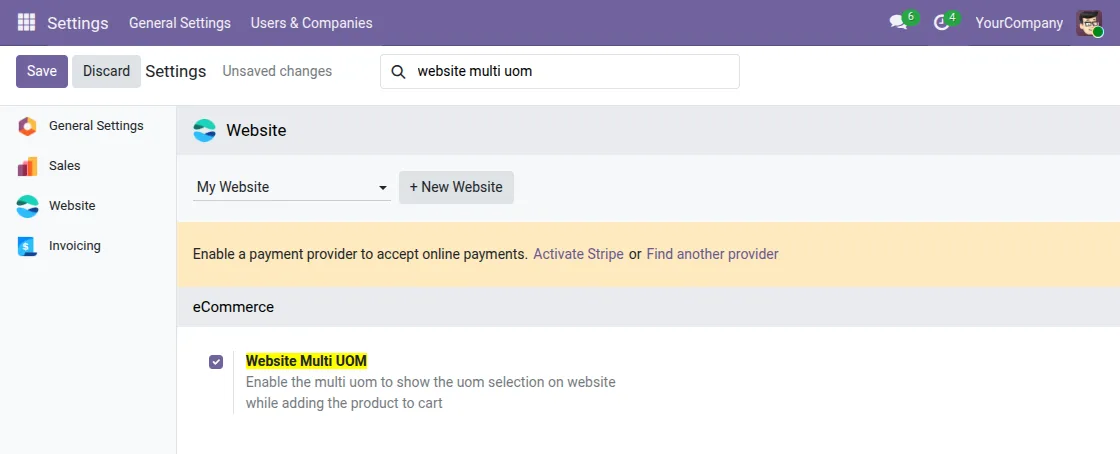 multi uom configuration