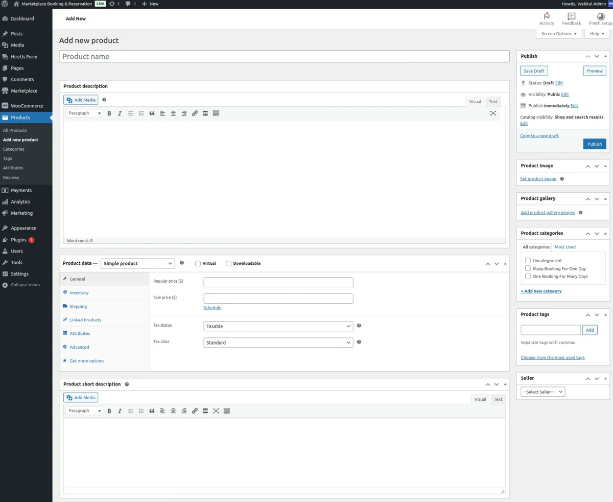 admin workflow add new product