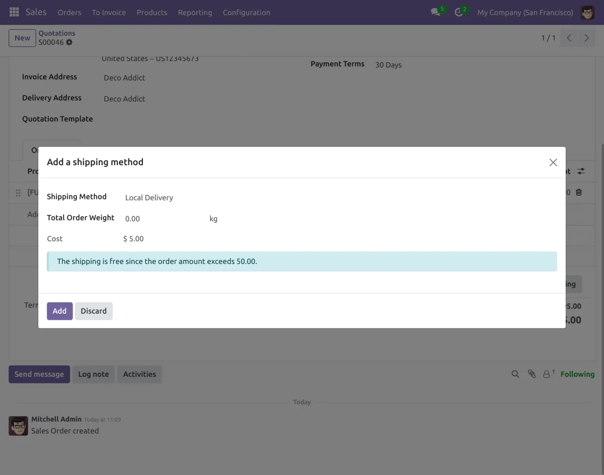 Choosen method will apply