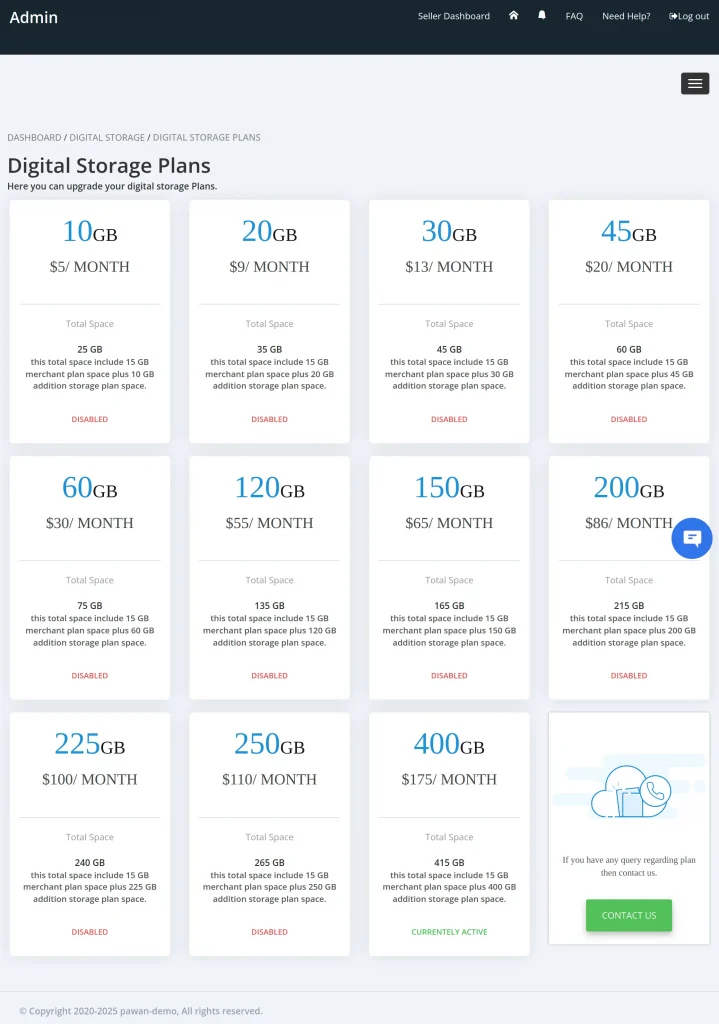 digital storage plan