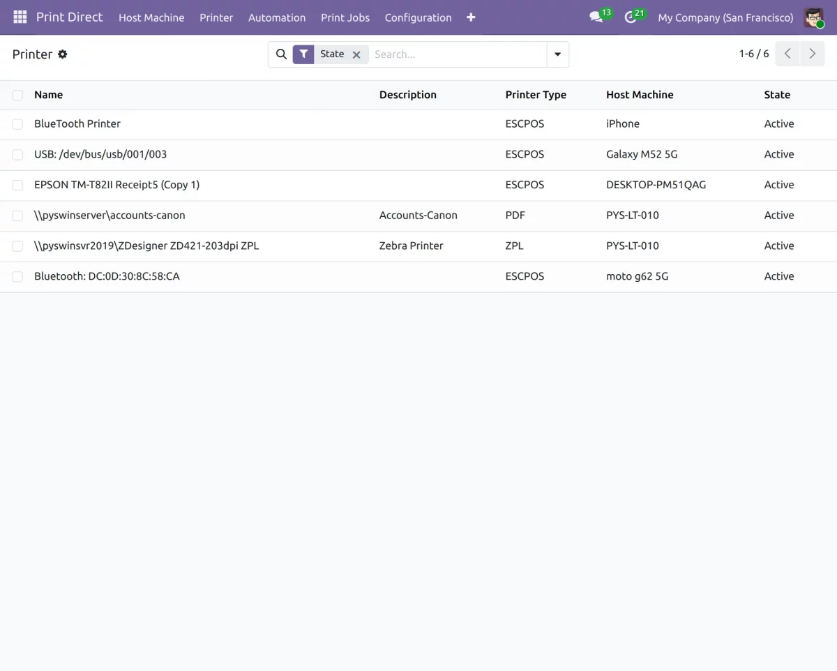add multiple printers 