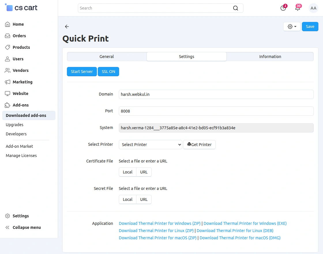 cs-cart-quick-print-add-on-configuration