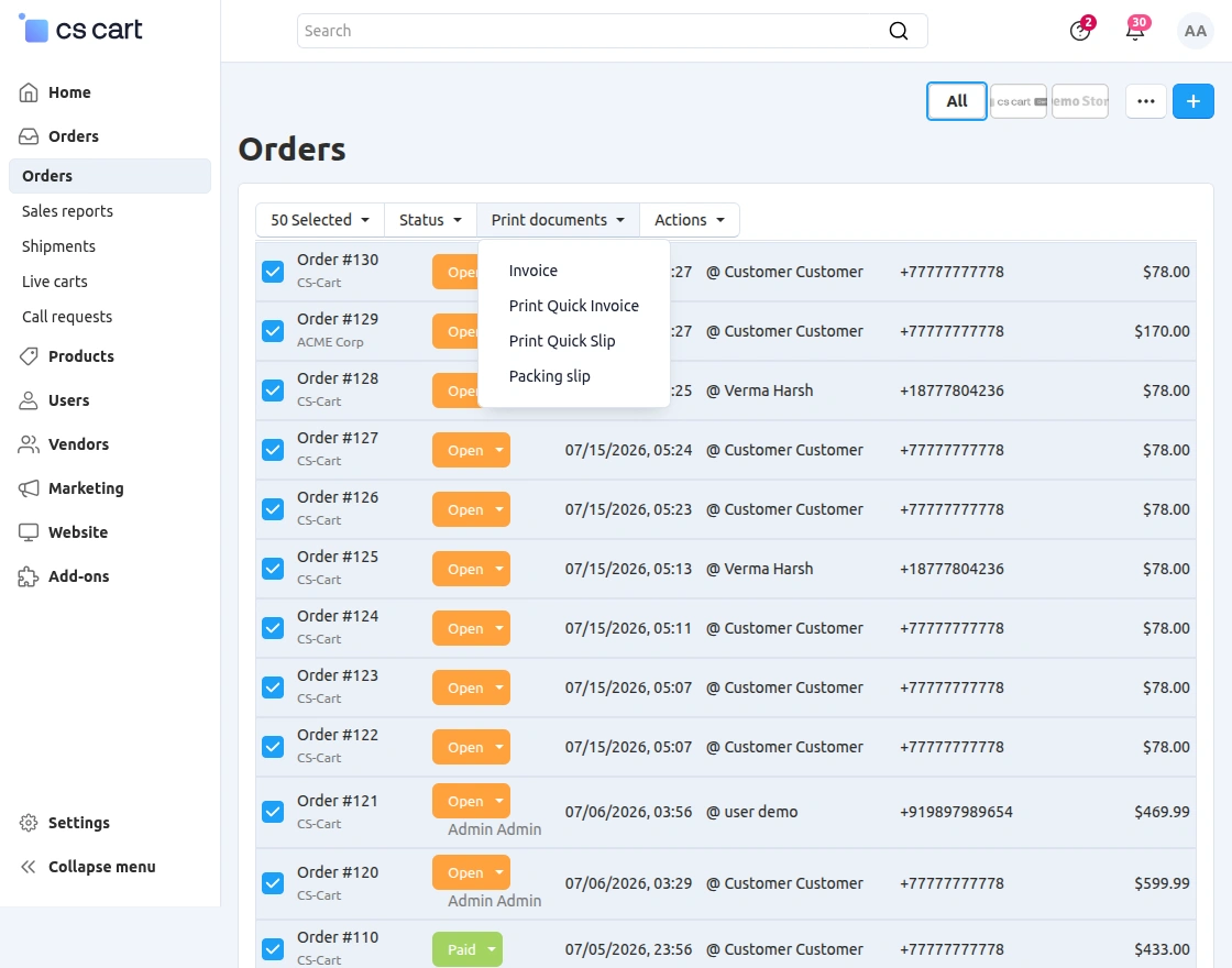 cs-cart-quick-print-add-on-bulk-invoice-printing