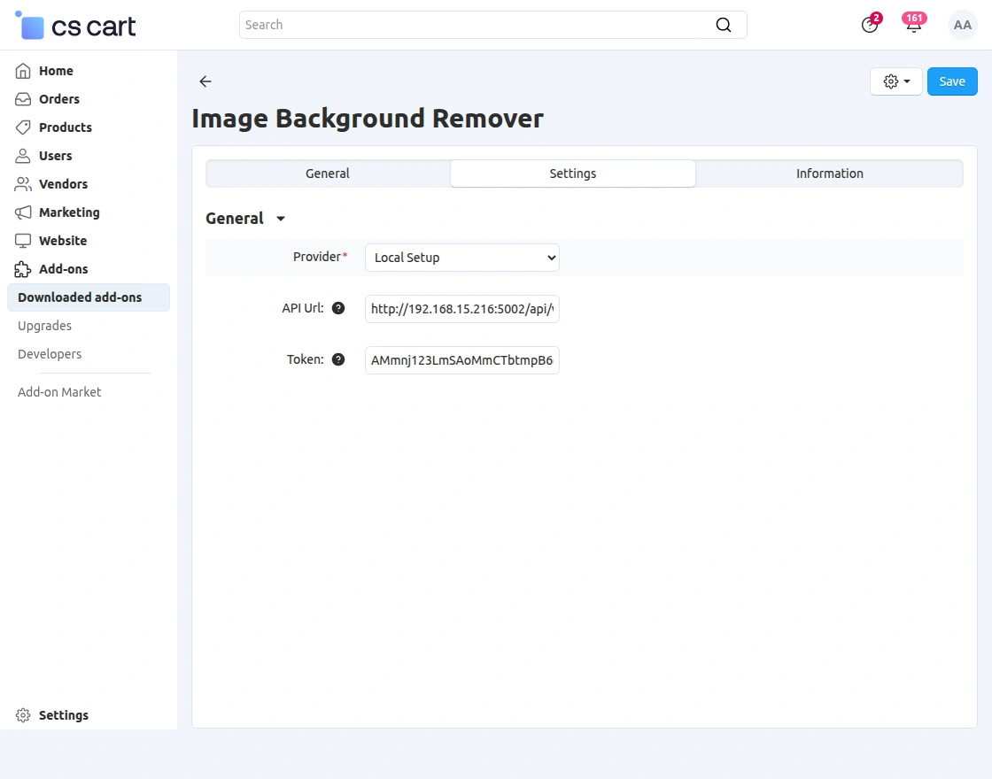 local general settings