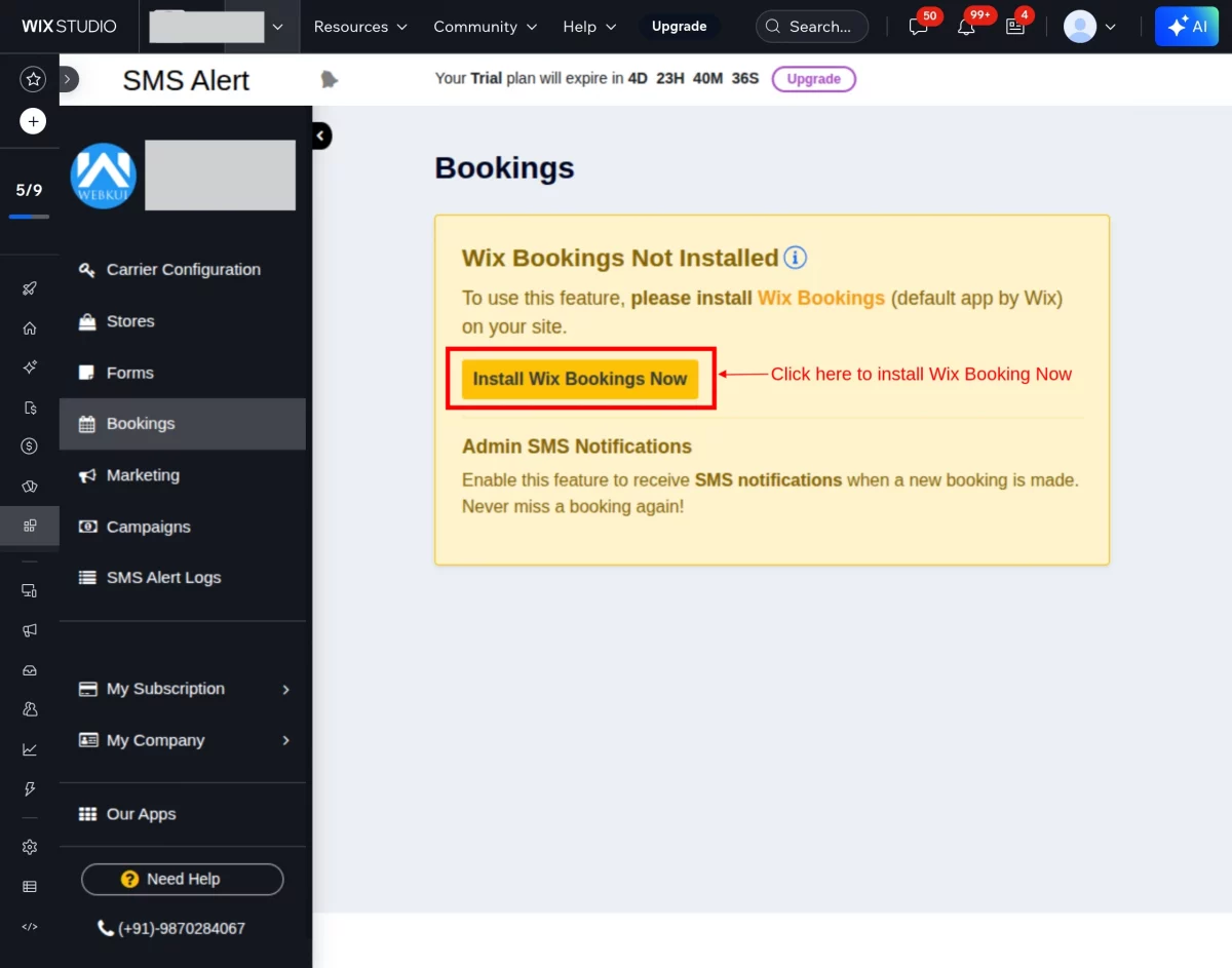 wix booking now
