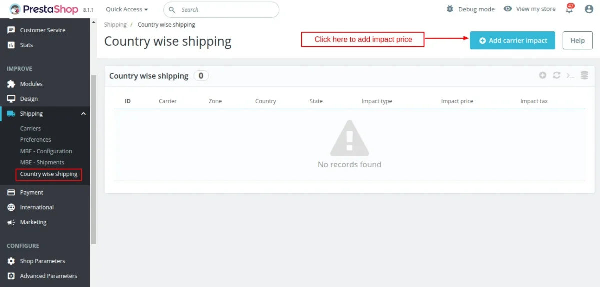 country wise shipping