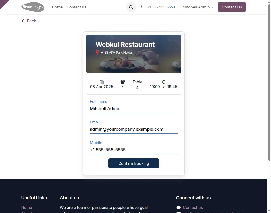 confirmation form for portal users