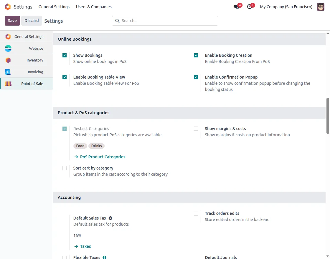 enable Booking Table View and Confirmation Popup