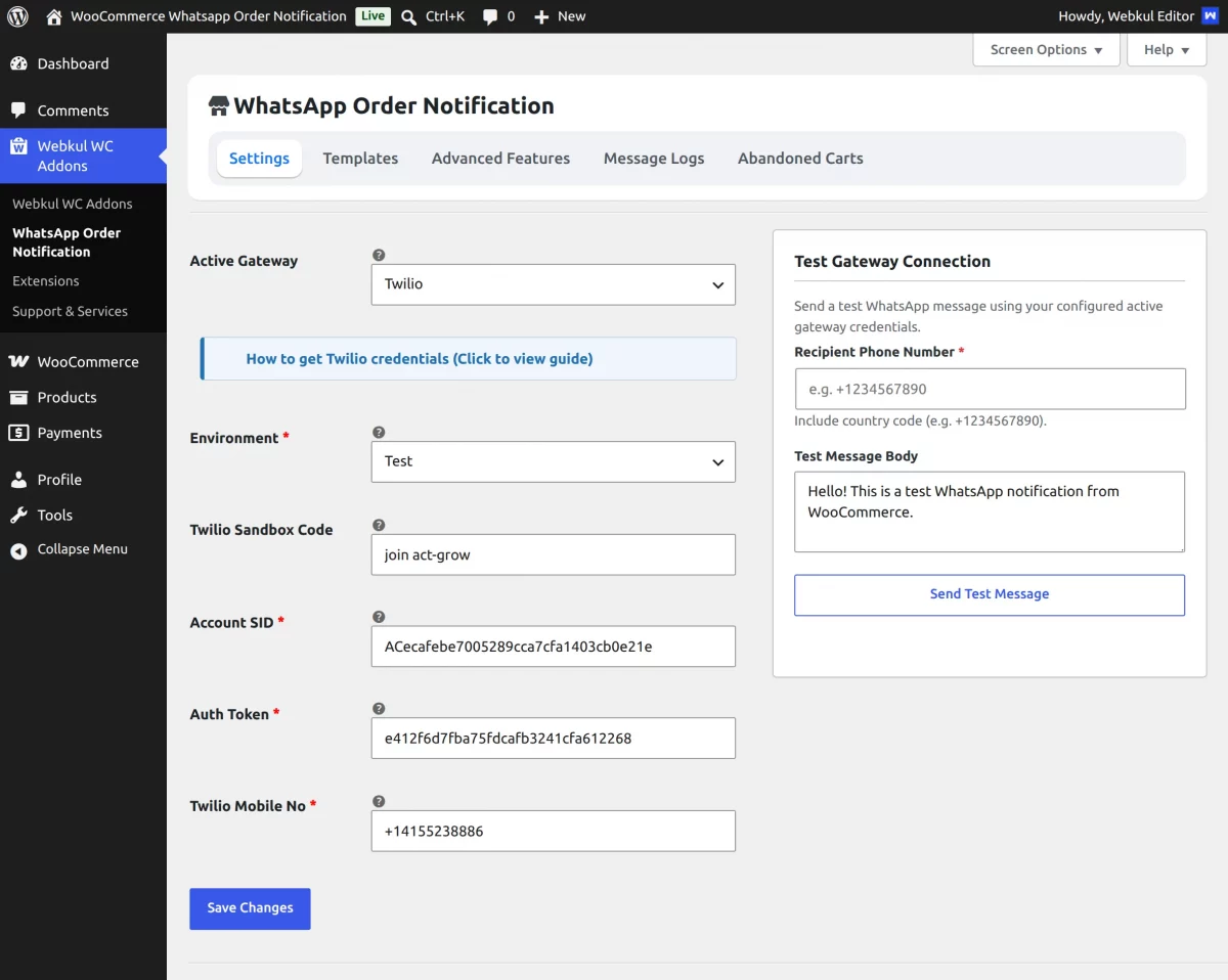 twilio-settings