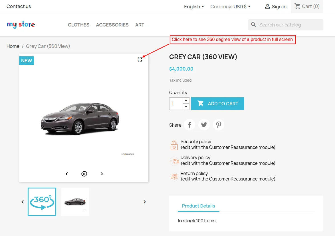 360 degree full screen view