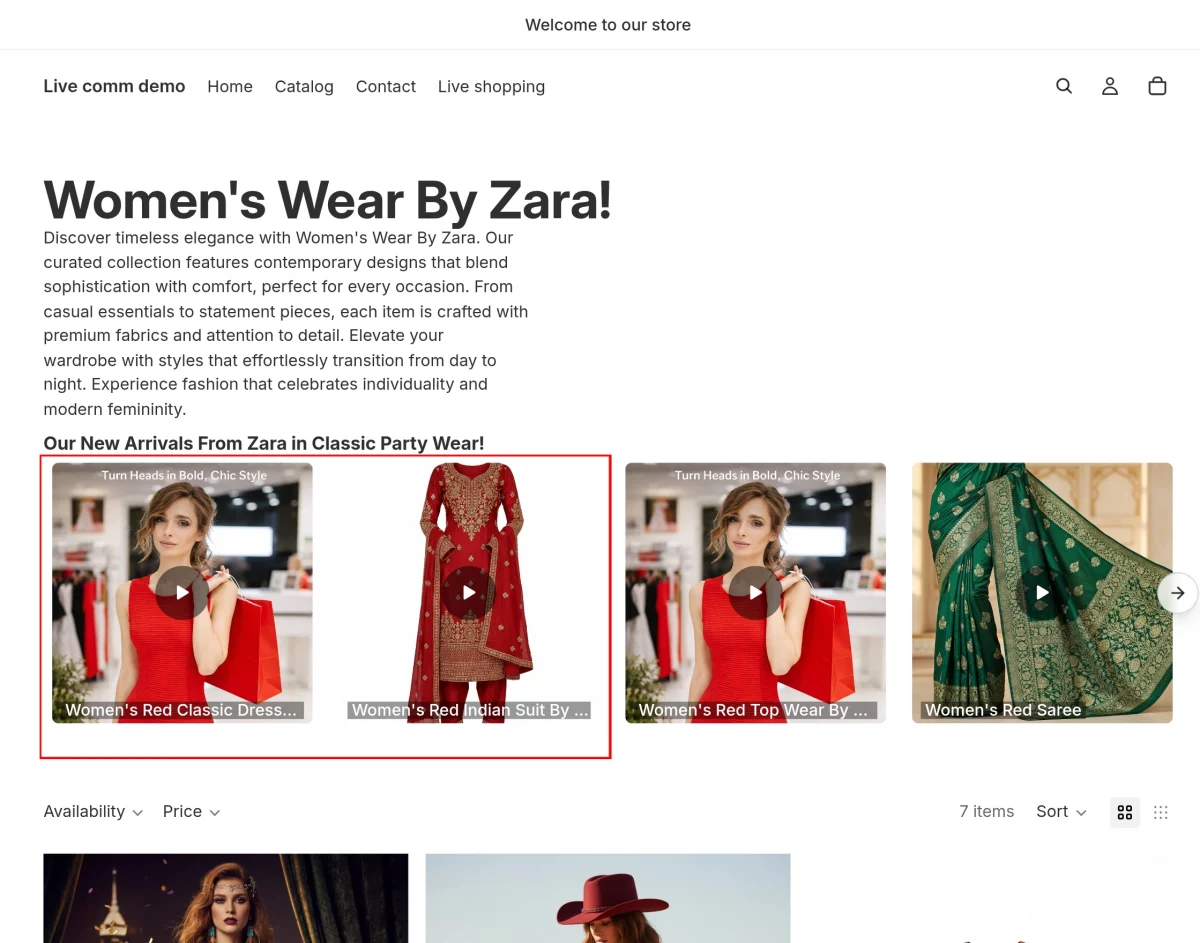 Live commerce collection fornt
