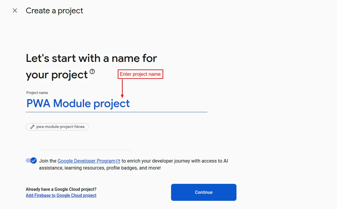 create a project