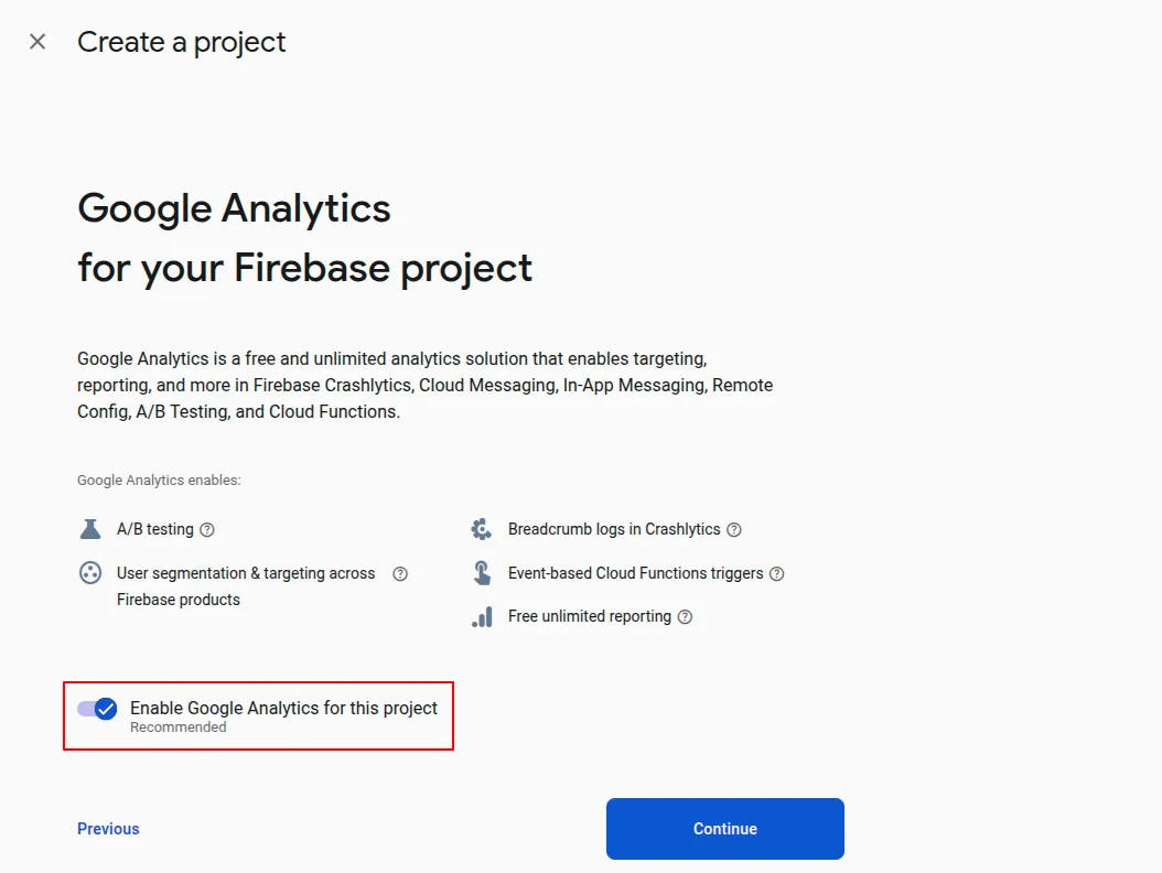 enable google analytics