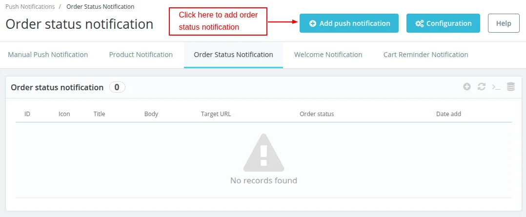 add push notification