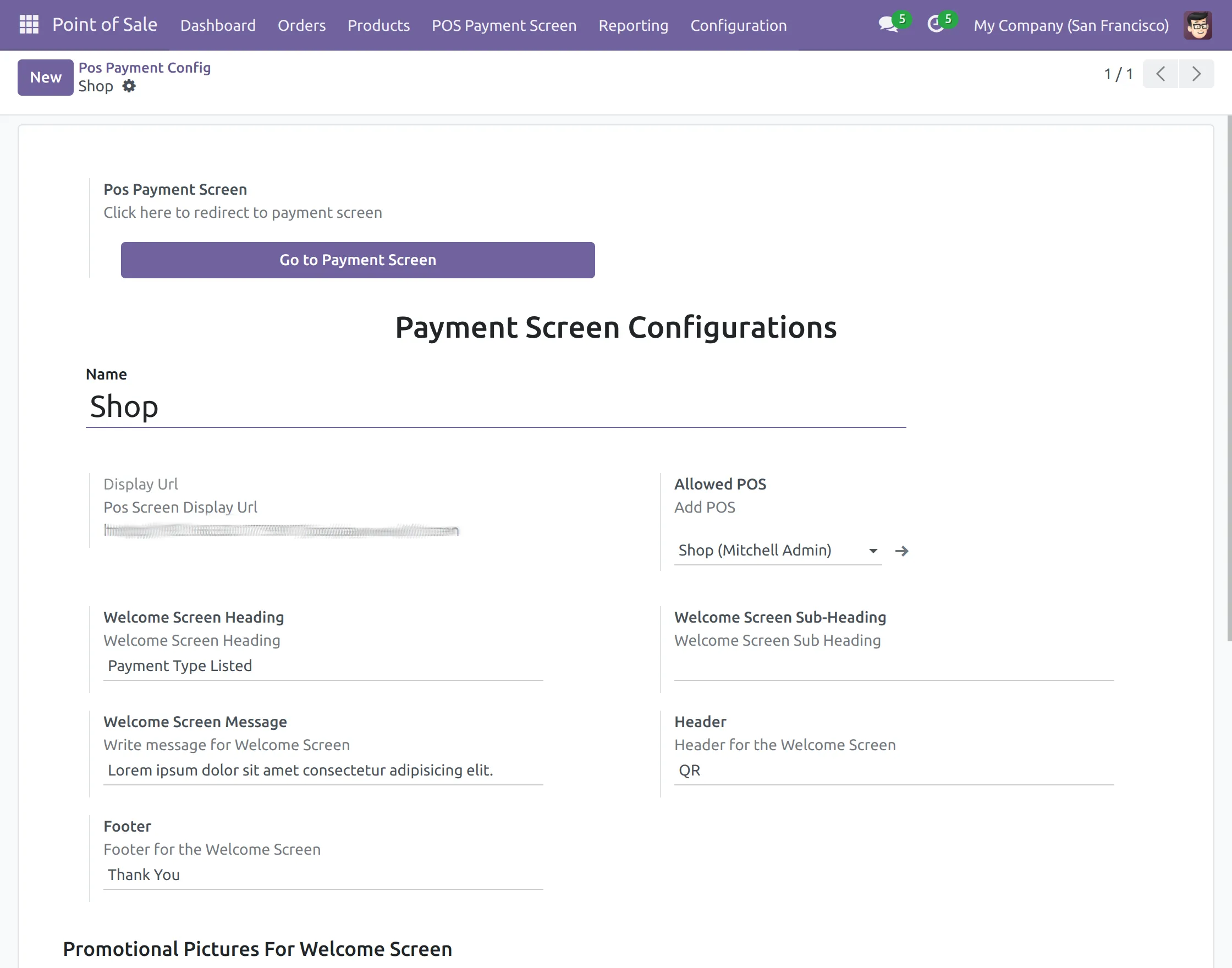 Customize the payment screen in Odoo POS Payment Base 