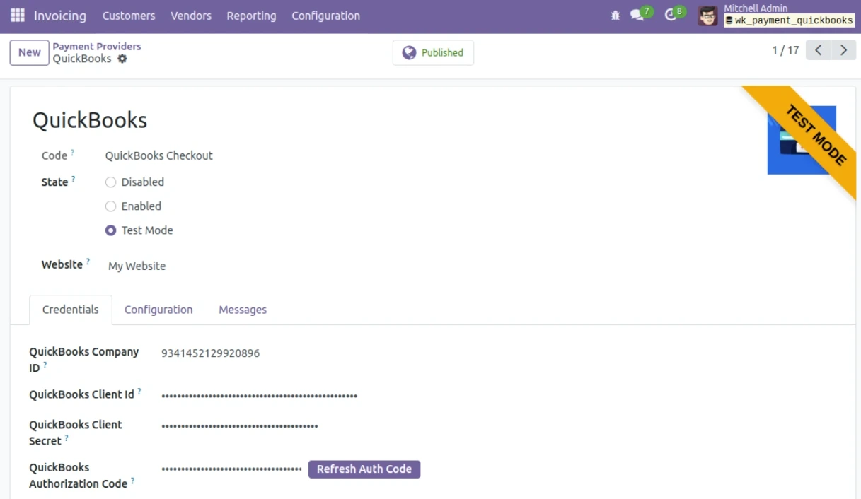Enter QuickBooks Credentials. 