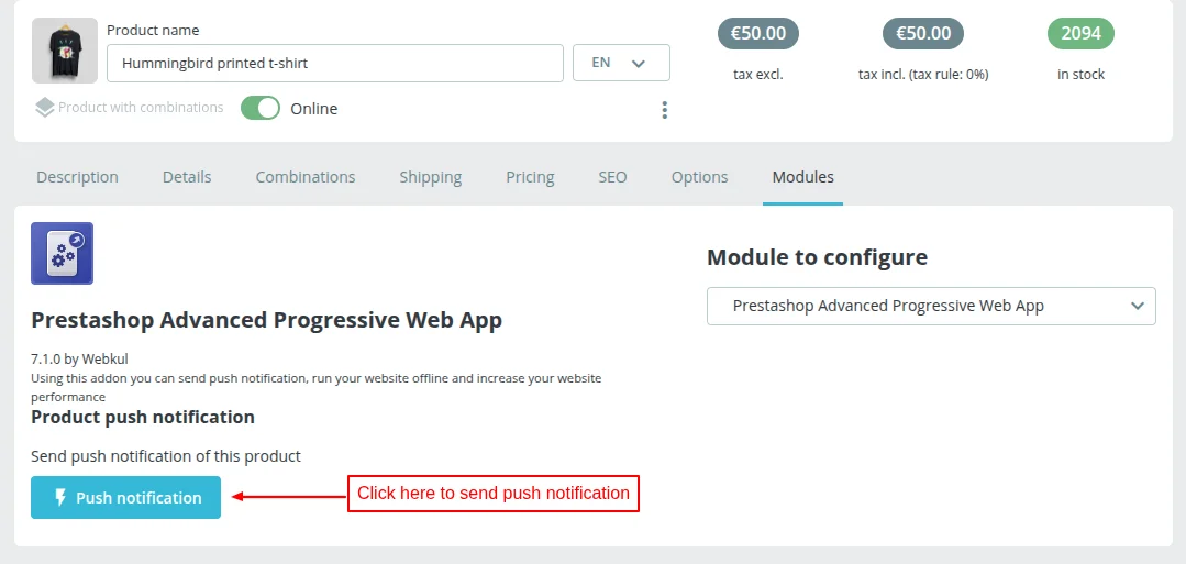 send push notification