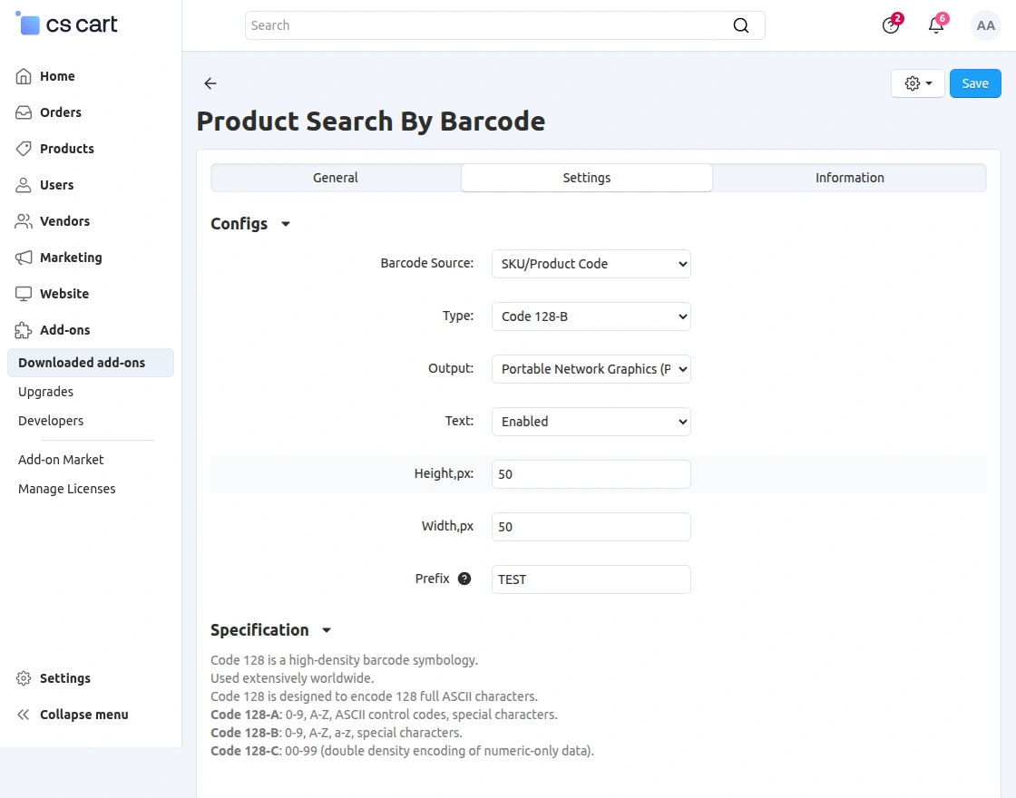 cs-cart-product-search-by-barcode-add-on-configuration